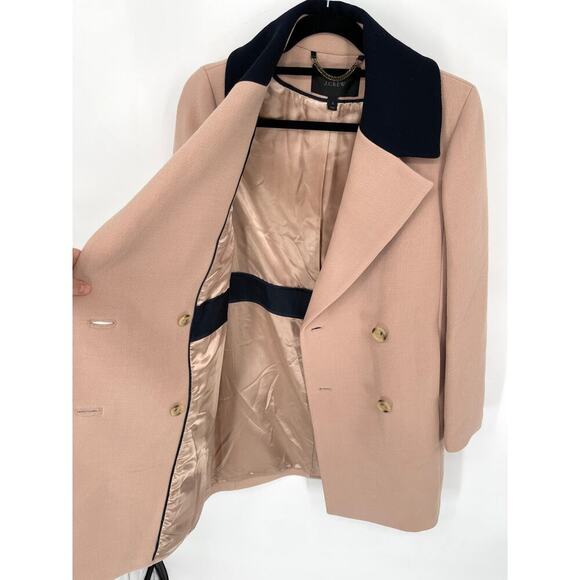 J. Crew Dusty Pink Navy Blue Arianna Double Cloth Italian Wool Peacoat size 2 - Picture 4 of 10
